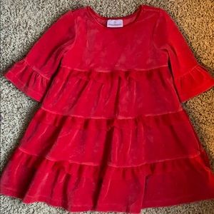 Hanna Andersson Velour ValentineTwirl Dress 90 3T